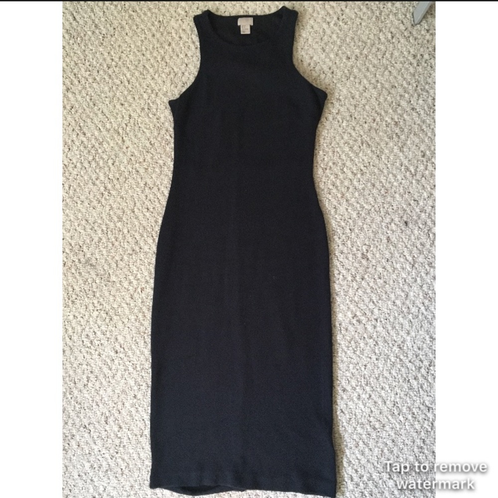 Navy midi cocktail dress